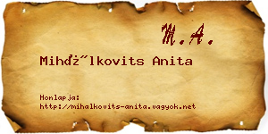 Mihálkovits Anita névjegykártya