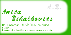 anita mihalkovits business card